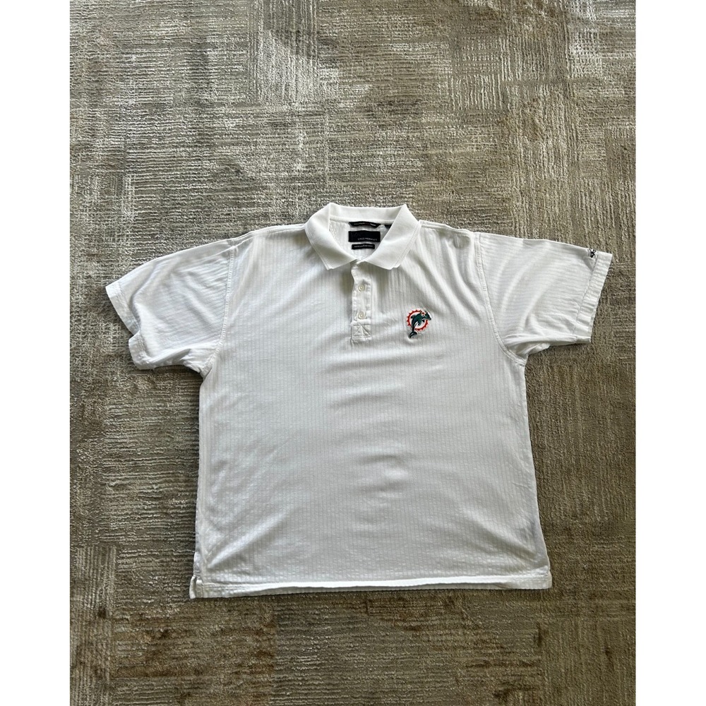 Greg Norman Polo‎ Shirt Mens Large White Ribbed Mercerized 2 Ply Cotton Stretch